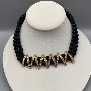 Fifth Avenue Collection - FAC Black Onyx and Rhinestone Choker Necklace JP387